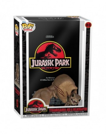 Figura POP Movie Poster Jurassic Park Tyrannosaurus Rex and Velociraptor