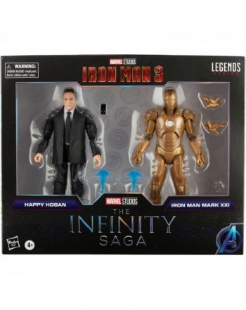 Blister 2 figuras Happy Hogan and Iron Man Mark XXI Iron Man 3 The Infinity Saga Marvel 15cm