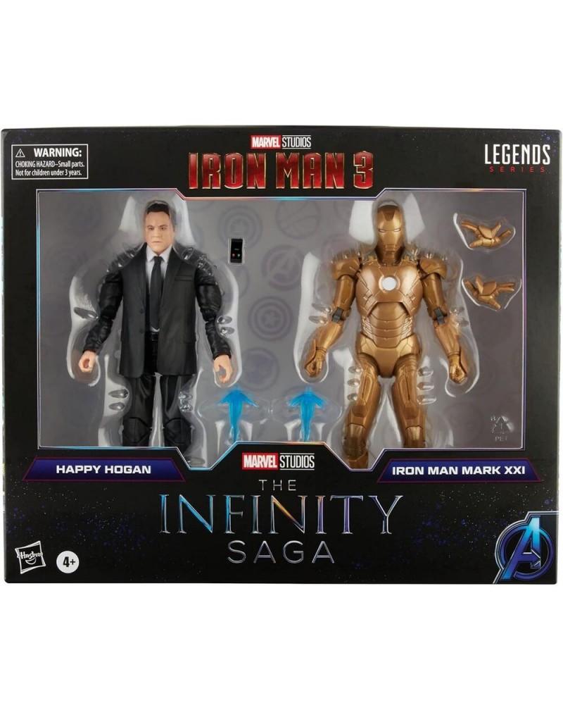 Blister 2 figuras Happy Hogan and Iron Man Mark XXI Iron Man 3 The Infinity Saga Marvel 15cm