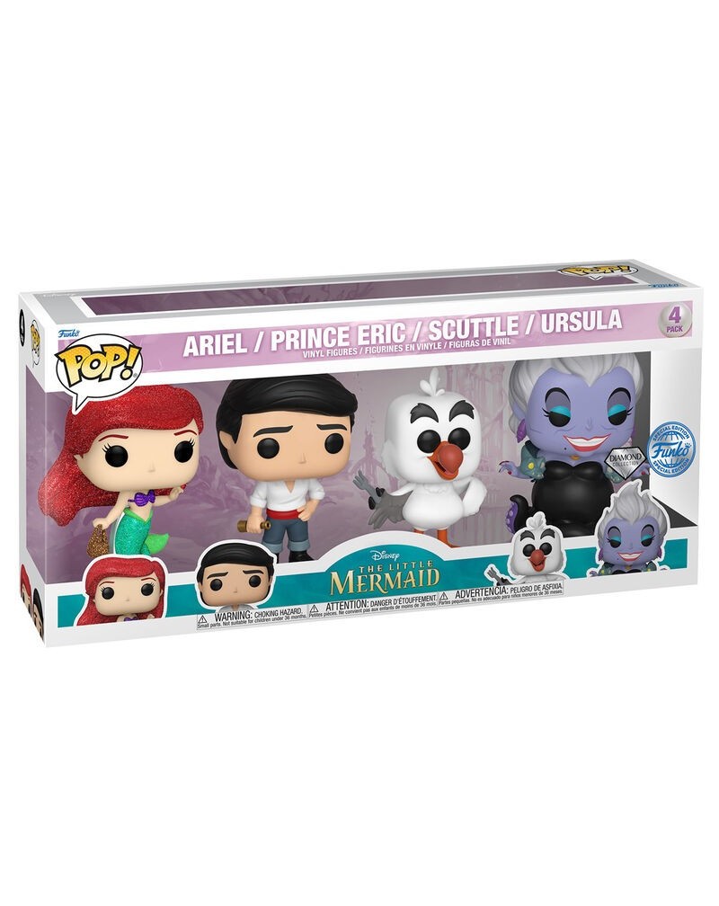 Blister 4 figuras POP Disney La Sirenita Exclusive