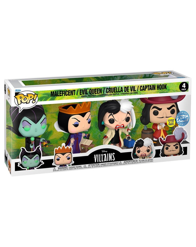 Blister 4 figuras POP Disney Villanas