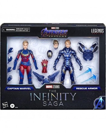 Blister 2 figuras Captain Marvel & Rescue Armor The Infinity Saga Endgame Los Vengadores Avengers Marvel 15cm