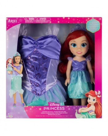 Muñeca Ariel + Disfraz La Sirenita Disney 38cm