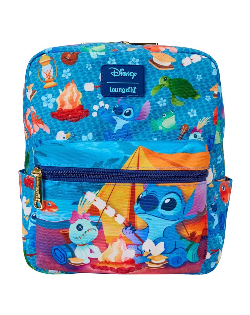 Mochila nylon Camping Cuties Stitch Disney Loungefly 24cm