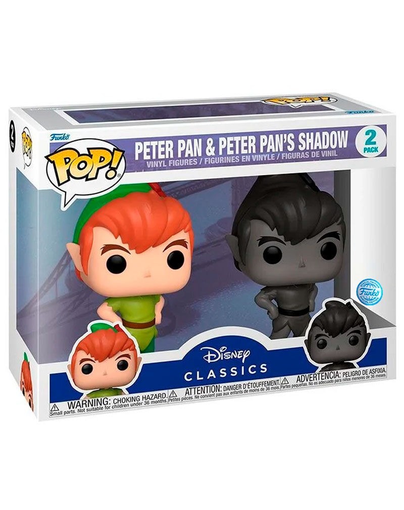 Blister 2 figuras POP Disney Peter Pan - Peter Pan & Peter Pans Shadow Exclusive