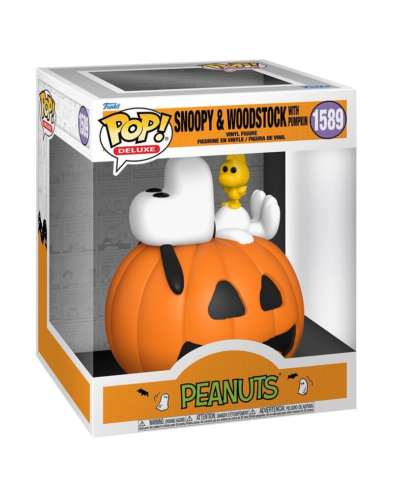 Figura POP Deluxe Peanuts Snoopy & Woodstock with Pumpkin