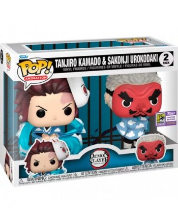 Blister 2 figuras POP Demon Slayer Kimetsu no Yaiba Tanjiro Kamado & Sakonji Urokodaki