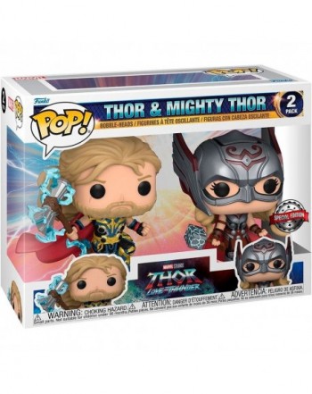 Blister 2 figuras POP Marvel Thor Love and Thunder Thor & Mighty Thor Exclusive