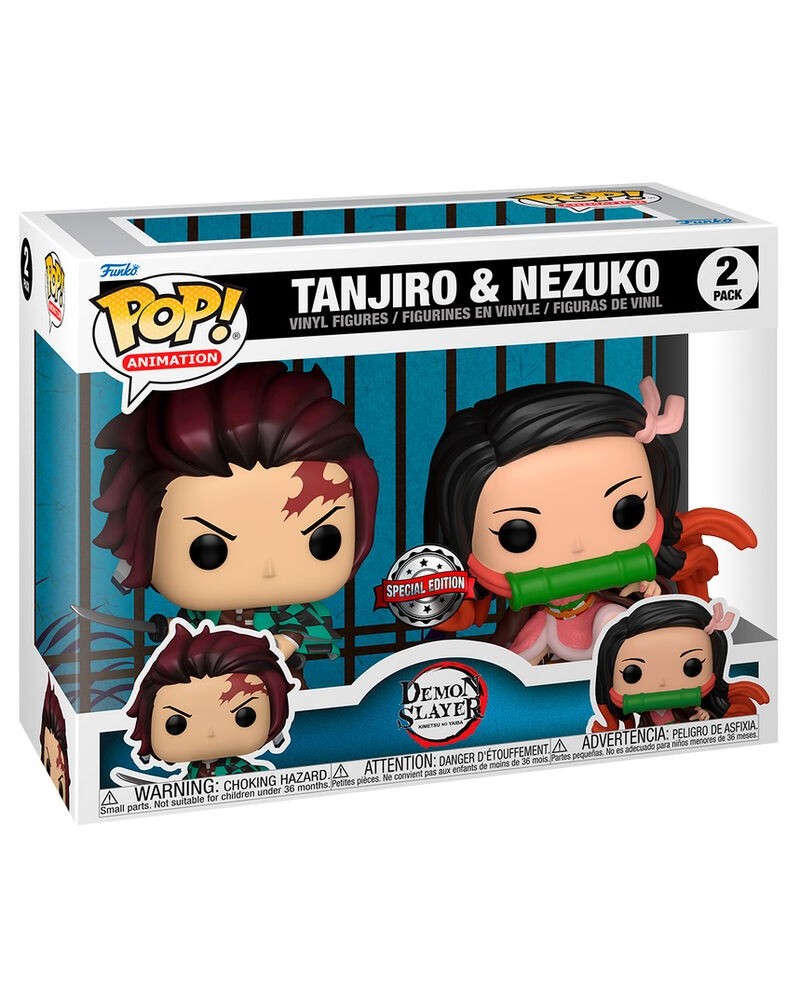 Blister 2 figuras POP Demon Slayer Kimetsu no Yaiba Tanjiro & Nezuko Exclusive