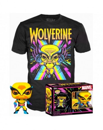 Set figura POP & Tee Marvel Wolverine Black Light